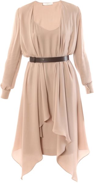 Chloé Double Layer Dress in Beige (nude) - Lyst