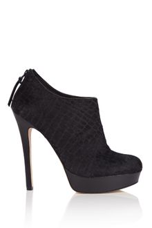 House Of Harlow Black Natalia Calf Laser Croc Ankle Boot - Lyst