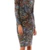 Max Mara Studio Long Sleeve Floral Dress in Multicolor (brown) - Lyst