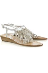 Sigerson Morrison Fringed Leather Sandals