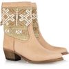 Cobra Society Embroidered Wool and Brushedleather Ankle Boots in Brown (tan) - Lyst