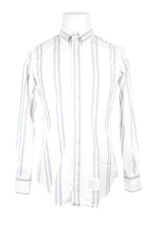 Thom Browne Cotton Long Sleeves Striped Shirt - Lyst