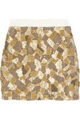 Robert Rodriguez Sequin and Bead Embellished Silk Skirt