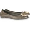 Tory Burch Reva Lizardprint Leather Ballerina Flats in Green - Lyst