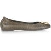 Tory Burch Reva Lizardprint Leather Ballerina Flats in Green - Lyst
