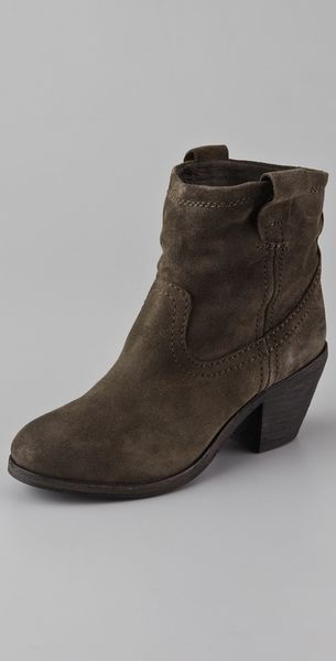 Ash Nina Suede Booties in Gray - Lyst