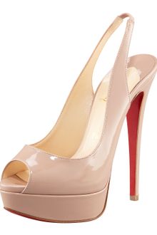 Christian Louboutin Peep-toe Platform Slingback Pump - Lyst