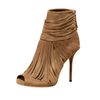 Gucci Akerman Opentoe Bootie in Brown (camel) - Lyst