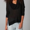 Lanston Split Cowl Neck Top in Black - Lyst