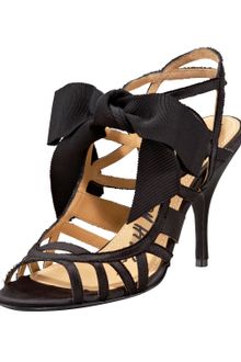 Lanvin Bow Strappy Satin Sandal - Lyst