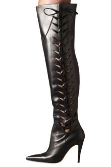 Manolo Blahnik Lace-Up Cutout Over-The-Knee Boot - Lyst