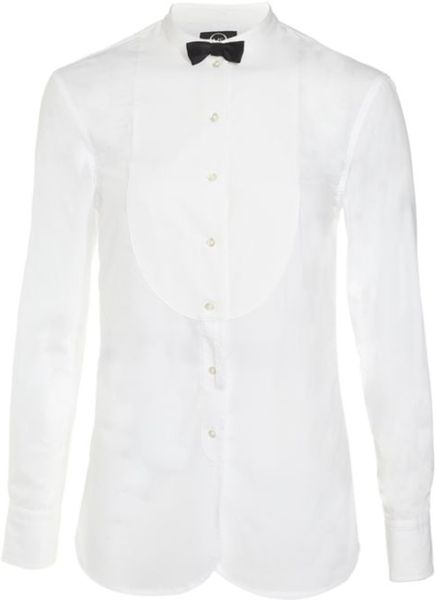 Mcq By Alexander Mcqueen Tuxedo Shirt with Bow Tie in Black - Lyst