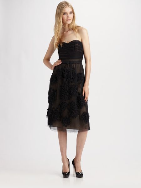 Robert Rodriguez Strapless Dress in Black - Lyst