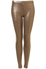 Topshop Metallic Ankle Length Leggings