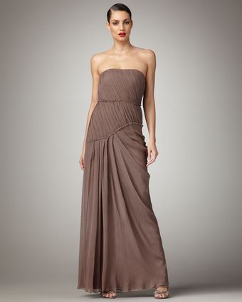 Vera Wang Lavender Strapless Bustier Gown - Lyst