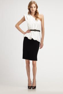 Alice + Olivia One-shoulder Belted Dress - Lyst