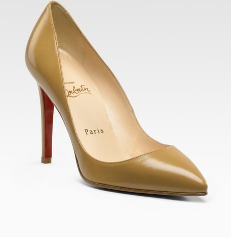 Christian Louboutin Pigalle Pointtoe Pumps in Beige - Lyst