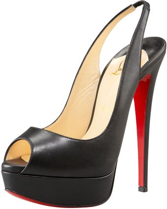 Christian Louboutin Peep-toe Platform Slingback Pump - Lyst