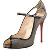 Christian Louboutin Glittered Keyhole Mary Jane in Gold - Lyst
