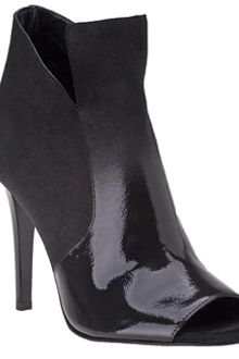 Diane Von Furstenberg Ali - Black Patent Leather Peep Toe Bootie - Lyst