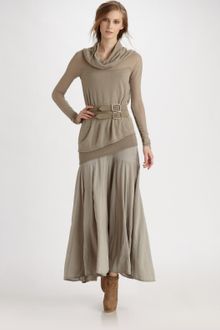 Donna Karan New York Double-layer Wool Cowlneck Top - Lyst
