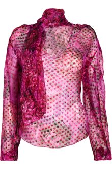 Emanuel Ungaro Rose-print Silk-chiffon Blouse - Lyst
