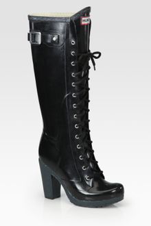 Hunter Labins Lace-up High Heel Rain Boots - Lyst