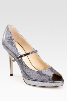 Jimmy Choo Mary Jane Glitter Pumps - Lyst