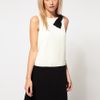 Oasis Bow Contrast Dress in Black (blackwhite) - Lyst