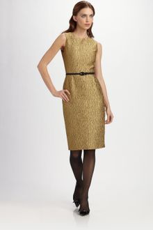 Oscar de la Renta Metallic Jacquard Dress - Lyst