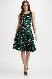 Oscar de la Renta Koi-print Silk Dress - Lyst