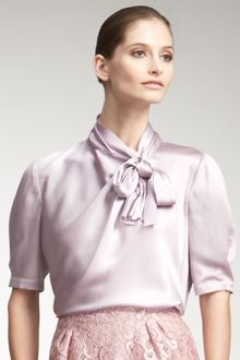 Philosophy di Alberta Ferretti Ascot-neck Satin Blouse - Lyst