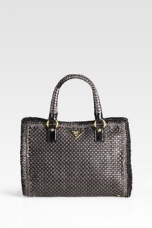 Prada Madras Double Handle Small Tote Bag - Lyst