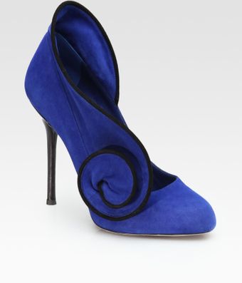 Sergio Rossi Swirl Suede Pumps - Lyst