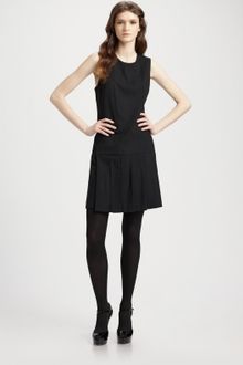 Theory Olvana Wool-blend Pleated Dress - Lyst