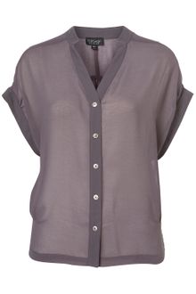 Topshop Side Tuck Chiffon Blouse - Lyst