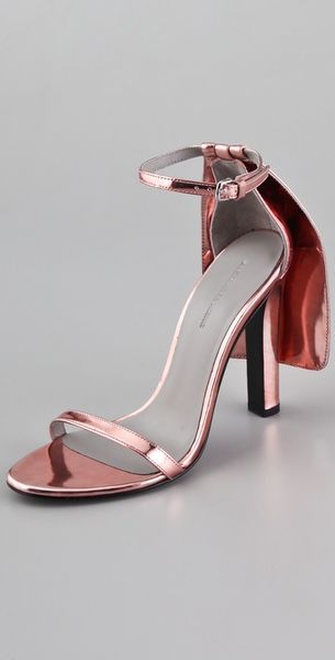 Alexander Wang Fabiana Metallic Leather Sandals in Pink (blush) - Lyst