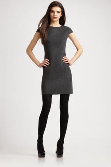 Theory Fesia Cap-sleeve Wool-blend Dress - Lyst