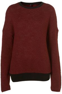 Topshop Slubby Contrast Sweatshirt - Lyst