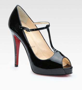 Christian Louboutin Patent Leather Peep Toe Pumps - Lyst