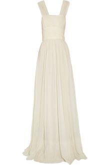 Robert Rodriguez Pleat-detailed Silk-chiffon Gown - Lyst