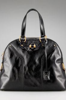 Yves Saint Laurent Crinkled Patent Muse Bag - Lyst