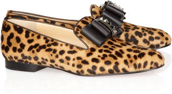 Christian Louboutin Dufferin Embellished Calf Hair Loafers - Lyst