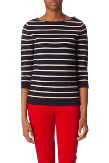 Boutique By Jaeger Merino Breton Stripe Sweater - Lyst
