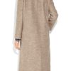Acne Farrah Collarless Wool Coat in Beige (sand) - Lyst