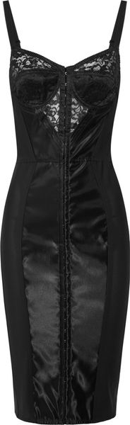 Dolce & Gabbana Lace and Satin Bustier Dress - Lyst