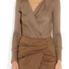 Donna Karan New York Convertible Satinjersey Bodysuit in Brown (champagne) - Lyst