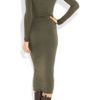 Donna Karan New York Doublelayered Jersey and Chiffon Dress in Green (moss) - Lyst