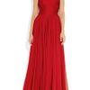 Halston Heritage Oneshoulder Silkchiffon Gown in Red (scarlet) - Lyst