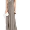 Marchesa Silkcrepe Strapless Gown in Brown (taupe) - Lyst